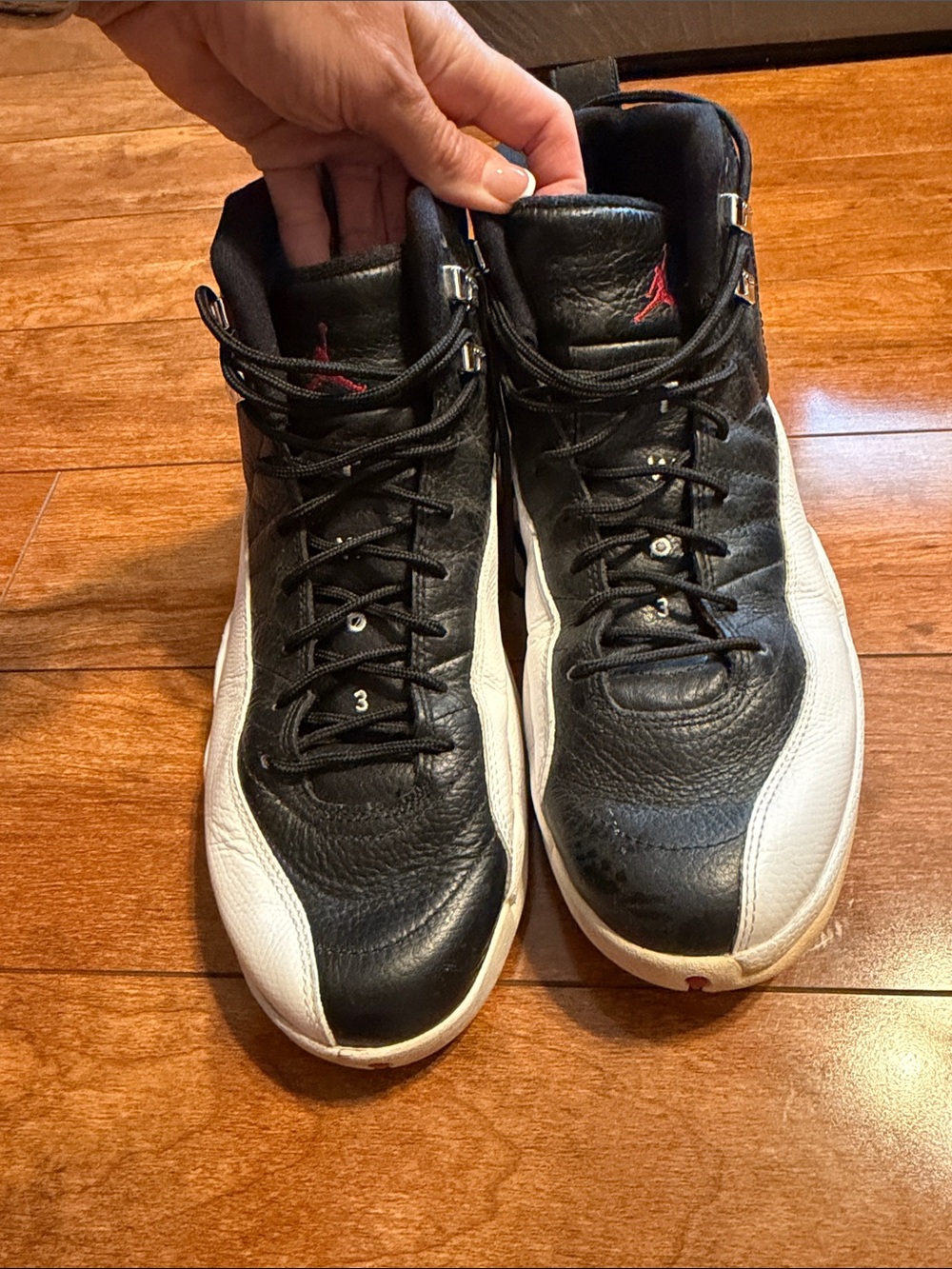 Air Jordan retro 12  Style Men's Basketball Shoes - Black/White/Red
